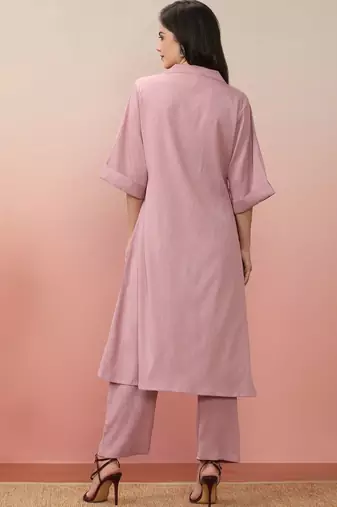 Shirt Collar Kurta With Trouser