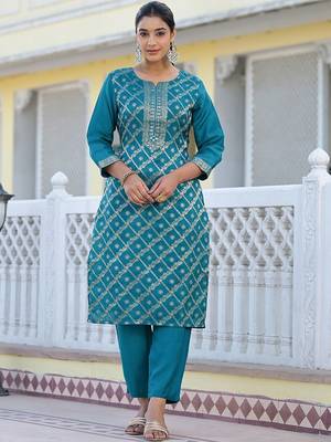 Floral Regular Pure Silk Kurta with Trouser & Dupatta 6