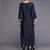 Women Navy Blue Ethnic Motifs Printed Liva Kurta with Trousers