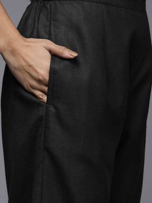 Women Black Bandhani Printed Pure Cotton Kurta with Palazzos & With Dupatta 4