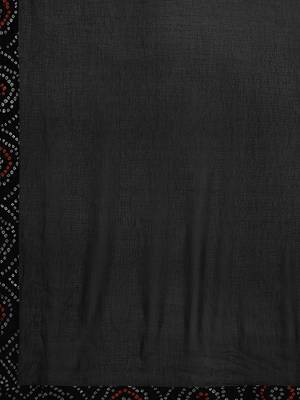 Women Black Bandhani Printed Pure Cotton Kurta with Palazzos & With Dupatta 5