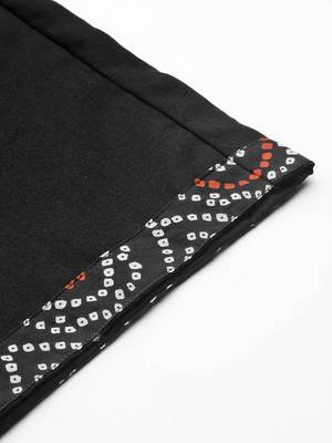 Women Black Bandhani Printed Pure Cotton Kurta with Palazzos & With Dupatta 9