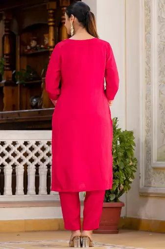 Regular Chanderi Silk Kurta with Trouser & Dupatta