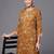 Women Mustard Yellow Floral Printed Panelled Gotta Patti Pure Cotton Kurta with Palazzos