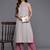 Mauve Floral Woven Design Sleeveless Straight Kurta with Palazzos