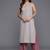 Mauve Floral Woven Design Sleeveless Straight Kurta with Palazzos