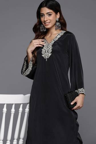 Embroidered Mirror Work Kurta with Trousers