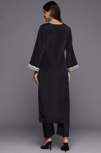 Embroidered Mirror Work Kurta with Trousers