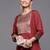 Women Maroon Ethnic Motifs Yoke Design Kurta with Palazzos
