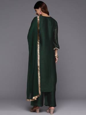 Women Ethnic Motifs Embroidered Regular Republic Day Kurta with Palazzos & With Dupatta 6