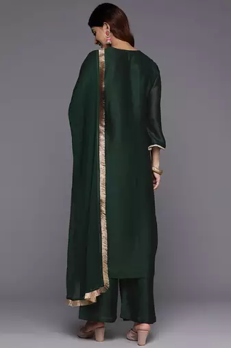 Women Ethnic Motifs Embroidered Regular Republic Day Kurta with Palazzos & With Dupatta