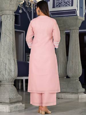 Ethnic Motifs Yoke Design Regular Thread Work Kurta with Trousers & Dupatta 4
