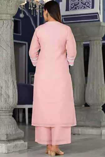 Ethnic Motifs Yoke Design Regular Thread Work Kurta with Trousers & Dupatta