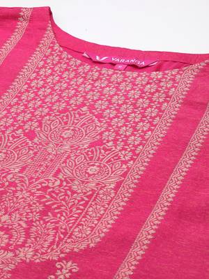 Ethnic Motifs Jacquard Kurta with Palazzos & Dupatta 2