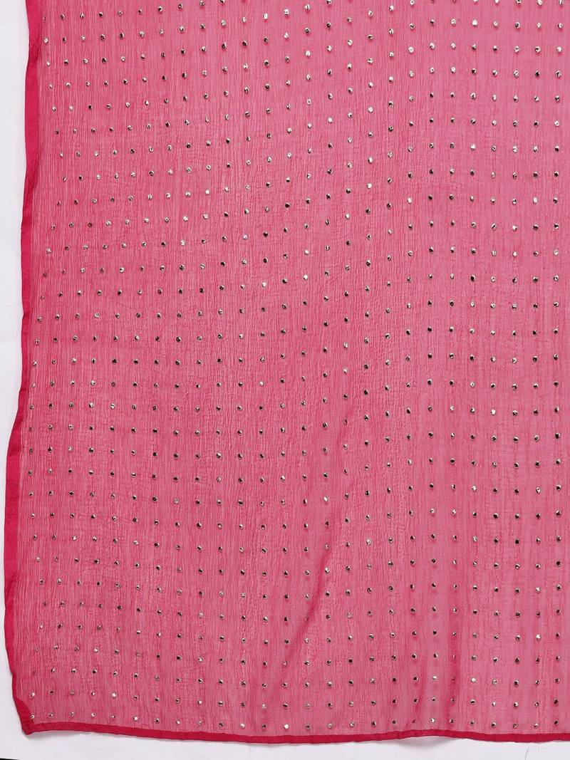 Ethnic Motifs Jacquard Kurta with Palazzos & Dupatta