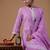 Women Lavender & White Floral Printed Gotta Patti Kurta with Palazzos & Dupatta