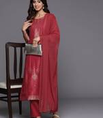 Ethnic Motifs Jacquard Kurta with Trousers & Dupatta