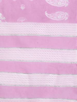 Women Lavender & White Floral Printed Gotta Patti Kurta with Palazzos & Dupatta 5