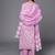 Women Lavender & White Floral Printed Gotta Patti Kurta with Palazzos & Dupatta