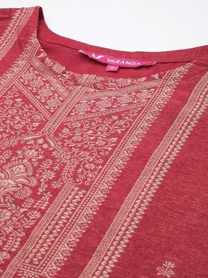 Ethnic Motifs Jacquard Kurta with Trousers & Dupatta 2