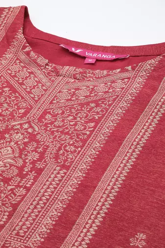 Ethnic Motifs Jacquard Kurta with Trousers & Dupatta