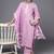 Women Lavender & White Floral Printed Gotta Patti Kurta with Palazzos & Dupatta