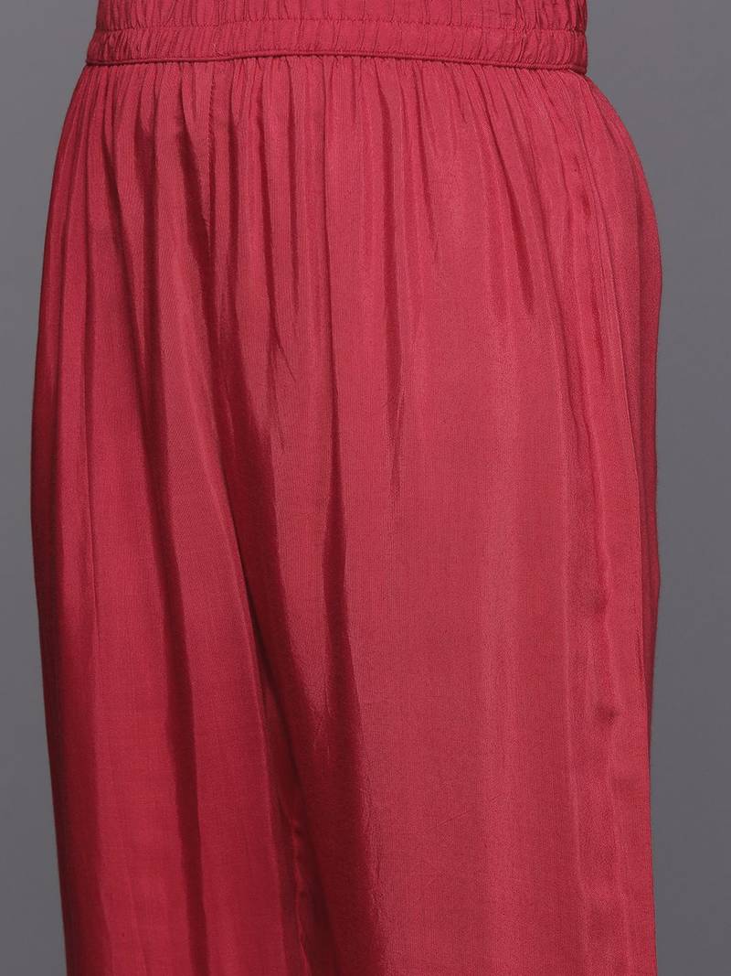 Ethnic Motifs Jacquard Kurta with Trousers & Dupatta