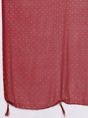 Ethnic Motifs Jacquard Kurta with Trousers & Dupatta 4