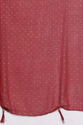 Ethnic Motifs Jacquard Kurta with Trousers & Dupatta