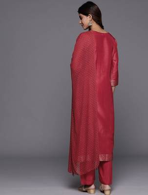 Ethnic Motifs Jacquard Kurta with Trousers & Dupatta 7