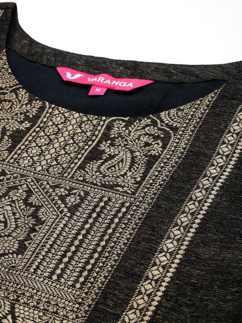 Women Woven Design Regular Kurta with Trousers & With Dupatta