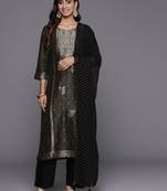 Women Woven Design Regular Kurta with Trousers & With Dupatta