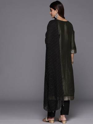 Women Woven Design Regular Kurta with Trousers & With Dupatta 7