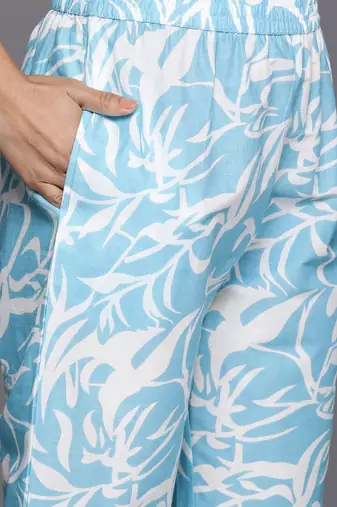 Floral Printed Pure Cotton Kurta with Trousers & Dupatta