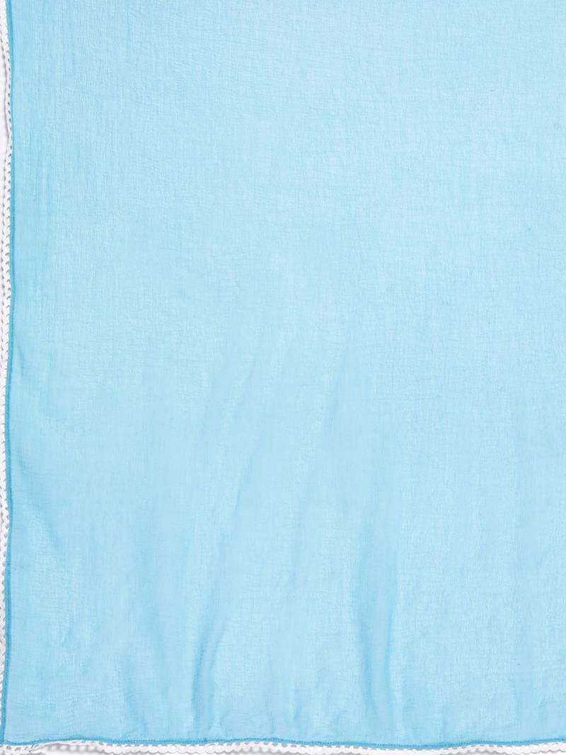 Floral Printed Pure Cotton Kurta with Trousers & Dupatta
