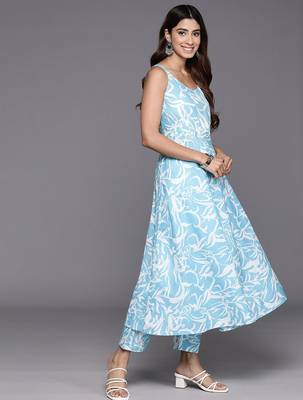 Floral Printed Pure Cotton Kurta with Trousers & Dupatta 6