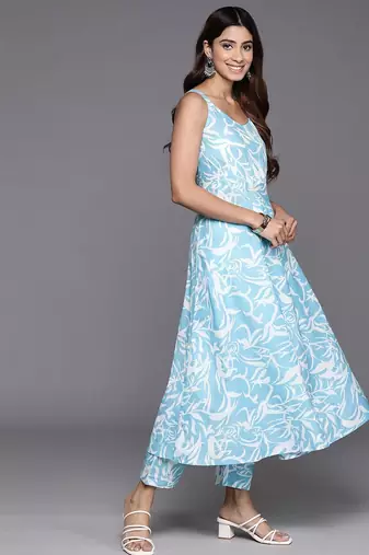 Floral Printed Pure Cotton Kurta with Trousers & Dupatta
