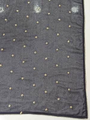 Black Gotta Patti Floral Embroidered V-Neck Empire Kurta With Trousers & Dupatta 4
