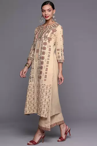 Women Yellow & Red Ethnic Motifs Printed Kurta with Palazzos & With Dupatta