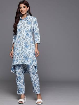 Floral Printed Pure Cotton Kurta with Trousers 2