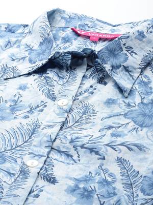 Floral Printed Pure Cotton Kurta with Trousers 3