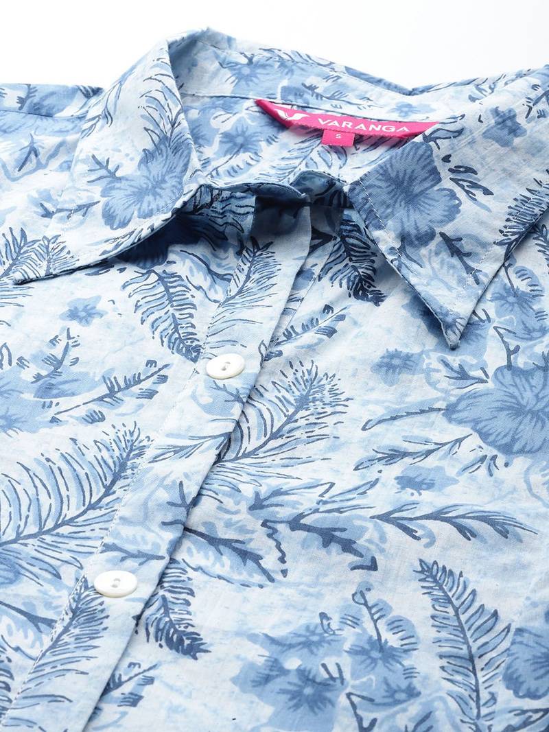 Floral Printed Pure Cotton Kurta with Trousers