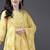 Women Yellow & White Bandhani Sequinned Kurta with Trousers & With Dupatta
