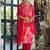 V-Neck Mirror Embellished Straight Kurta With Trousers & Chiffon Dupatta