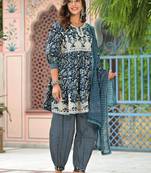 Printed Dori Embroidered Flared Kurta With Sharara & Dupatta