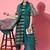 Teal Poly Georgette Kaftan Kurta Set