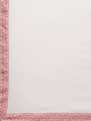 Women Red & White Ethnic Motifs Printed Kurta with Palazzos & With Dupatta 4