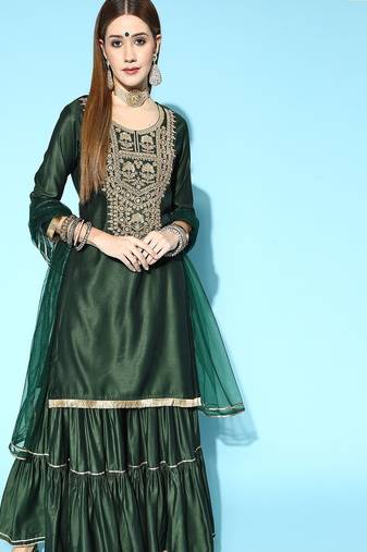 Ethnic Motifs Liva Kurta Set
