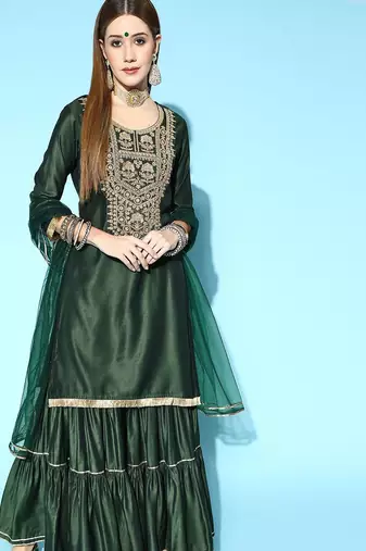 Ethnic Motifs Liva Kurta Set