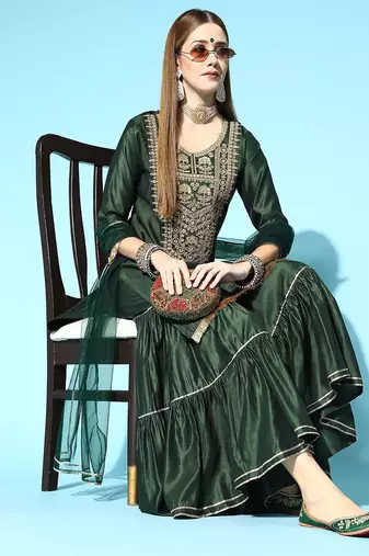 Ethnic Motifs Liva Kurta Set
